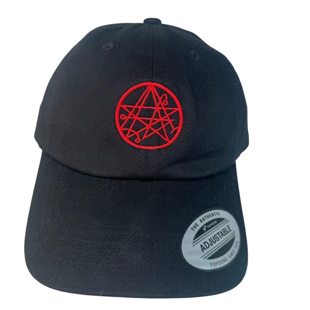 Black & Red Necronomicon Snapback Hat Cap Embroidered Occult HP Lovecraft Horror